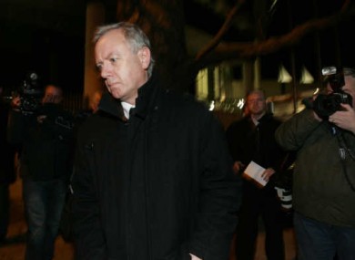 Eamonn Lillis being followed by the media leaving the courts after he was found guilty of the manslaughter of his wife Celine Cawley