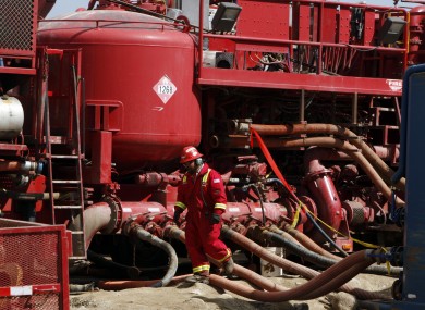 Fracking machinery at a site in Colorado, USA