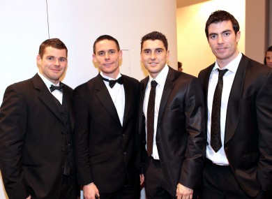 Dublin's Kevin McMenamon, Stephen Cluxton, Bernard Brogan and Michael Darragh McCauley.