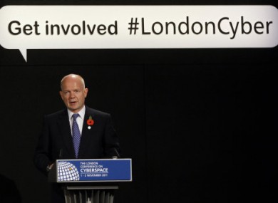 William Hague speaking at the London Conference on Cyberspace this morning.