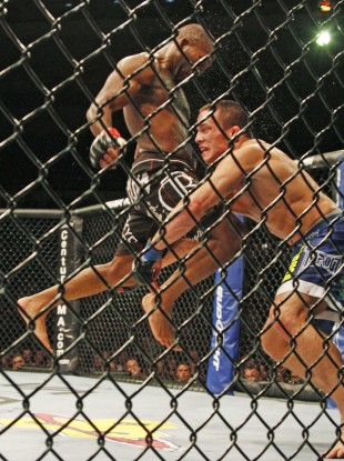 Jake Ellenberger, right. File picture.