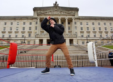 Paul McCloskey during an open training session at Stormont ahead of Saturday night's fight against former WBO light welterweight World champion DeMarcus Corley.