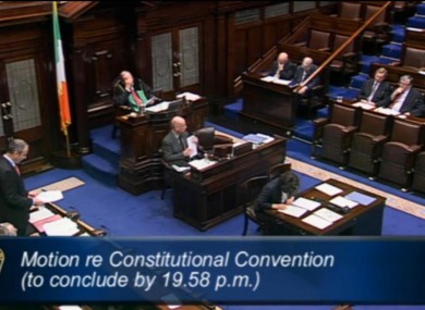 Micheál Martin speaking during a debate on the Constitutional Convention in the Dáil this evening.