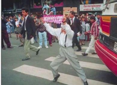 A still from a tribute to Mayor Mockus