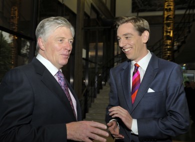 Pat Kenny and Ryan Tubridy, seen last year as the Late Late Show marked its 50th anniversary.