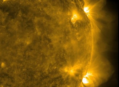 Solar flares in 2011, captured by a Nasa solar observatory. The new European centre will be monitoring activity for the European Space Agency.