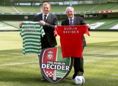 Celtic boss Neil Lennon and Minister of State for Tourism and Sport Michael Ring TD.