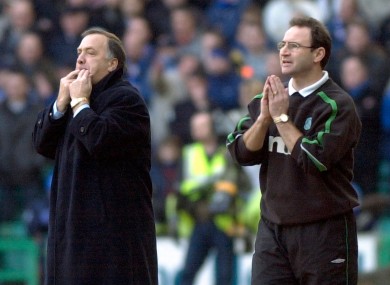 O'Neill and his Rangers counterpart Dick Advocaat back in 2001.