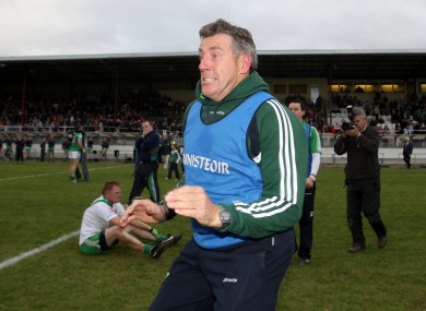 Jack Sheedy celebrates Moorefield's Kildare county final win in 2010.