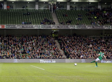 Robbie Keane scores a first-half penalty.