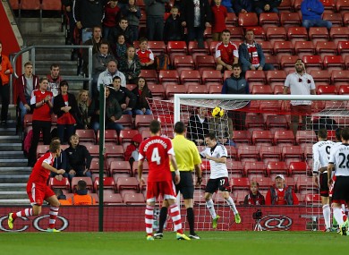 Southampton's Rickie Lambert (left) scores the opening goal of the game.