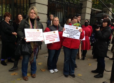 A demonstration outside the Dáil.
