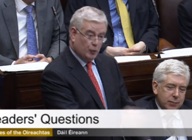 Tánaiste Eamon Gilmore in the Dáil this morning