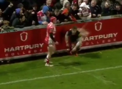 Daly gets doused by the Gloucester fan.