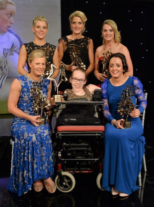 Cork's Allstar winners with guest of honour Joanne O'Riordan.