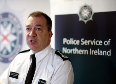 PSNI chief constable Matt Baggott speaking to the media yesterday about the car bomb.
