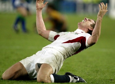 Greenwood rejoices after England's 2003 triumph.