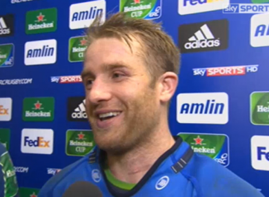 Luke Fitzgerald scored a treble for Leinster last night.