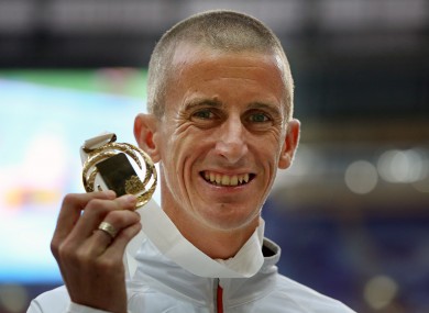 Rob Heffernan with his World Championship gold.