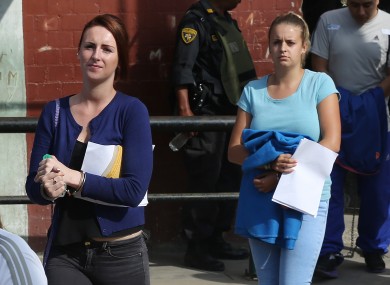 Michaella McCollum and Melissa Reid leaving court in Peru during the week