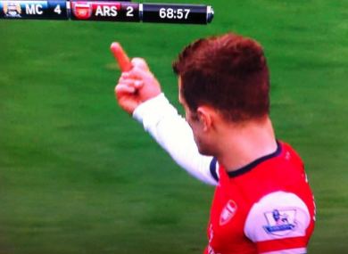 The sign that landed Wilshere in hot water.