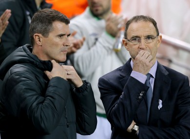 Ireland's management team Martin O'Neill (right) and Roy Keane.