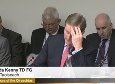 Enda Kenny before the Oireachtas sub-committee examining his department's budget this evening.