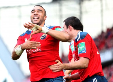 Simon Zebo beat three defenders and made one offload for Munster.