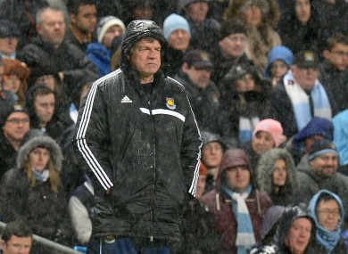 Allardyce watches on in dismay last night.