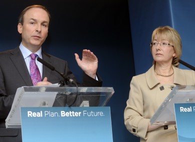 Martin and Hanafin during the 2011 general election where Fianna Fáil lost all but one of their TDs in Dublin.