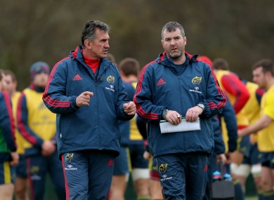 Rob Penney and Anthony Foley at Munster training.