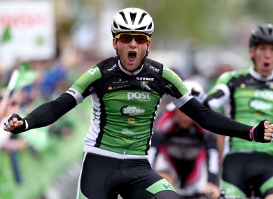 McCarthy celebrates his stage win.